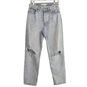 Abercrombie & Fitch High Rise Jeans Curve Love Light Wash Distressed Size 28/6